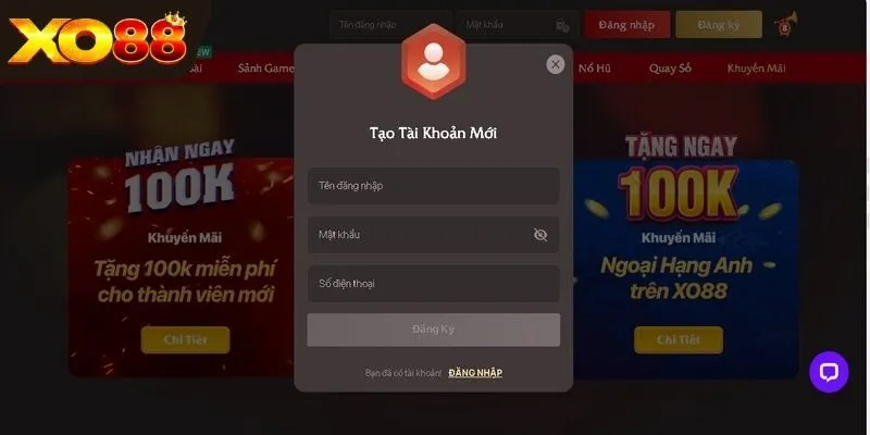 Điều kiện để đăng ký XO88 thành công là gì?